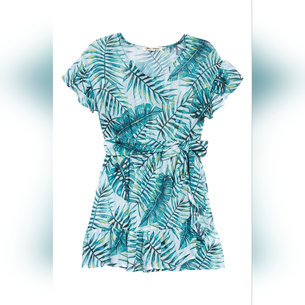 Miken Mermaids Girls Floral Leaf Dress -  Girls L
